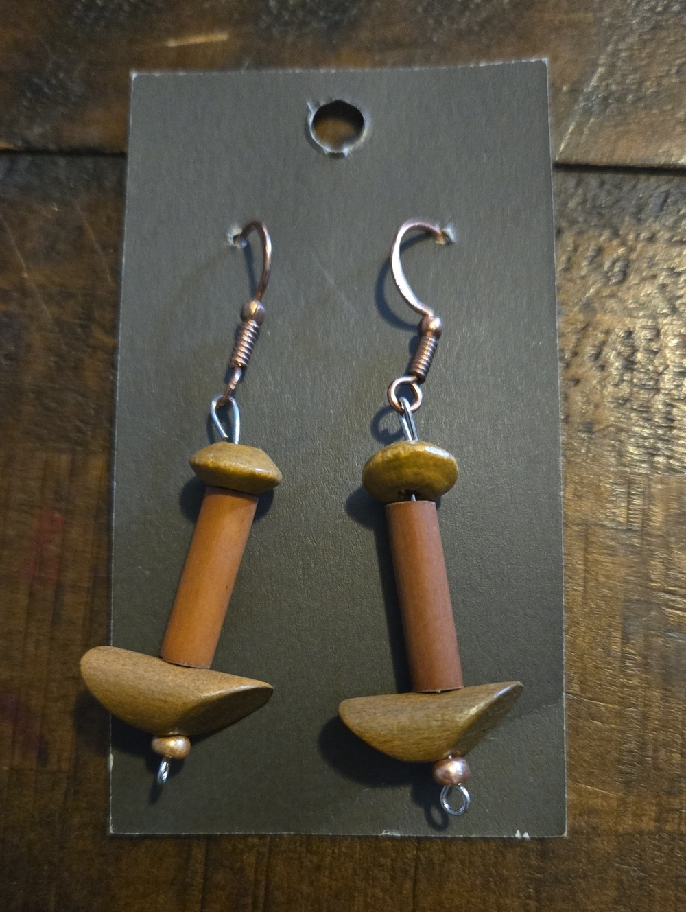 Handcrafted Wooden Drop Earrings